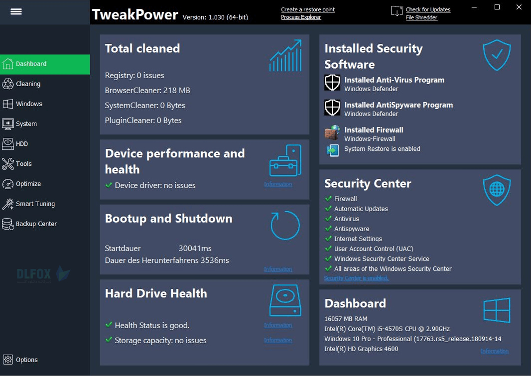 دانلود نسخه نهایی نرم افزار TweakPower برای PC