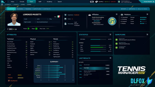 دانلود نسخه فشرده بازی TENNIS MANAGER 2021 برای PC